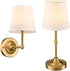 Battery Operated Table Lamp Wall Sconce Set of 2, Gold 2-in-1 Rechargeable