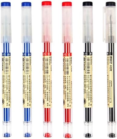 Gel Ink Pen Quick Drying Liquid Ink, 0.38 mm Fine Point Japanese Style Pens, 12 Pcs (4 Black, 4 Blue, 4 Red)