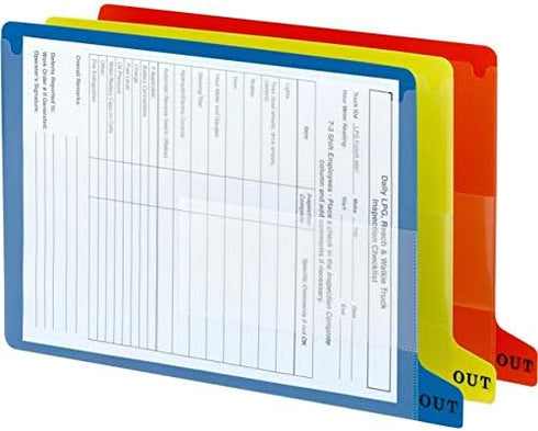 Smead End Tab Poly Out Guide, Two Pocket, Bottom Position Tab, Blue, Letter Size, 25 per Box (61951)
