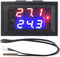 DC 12V All Purpose Digital Temperature Controller Thermostat with Sensor, Programmable Dual Color LED Display