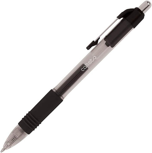 Office Depot Soft-Grip Retractable Gel Pens - Extra-Fine Point, 0.5 mm, Transparent Black Barrel, Pack of 12