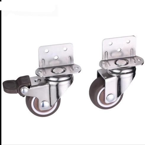 Kolloee 4pcs Furniture Casters Wheels Soft Rubber Swivel Caster Quite Roller Wheels for Trolley Baby Crib Bed Wheels