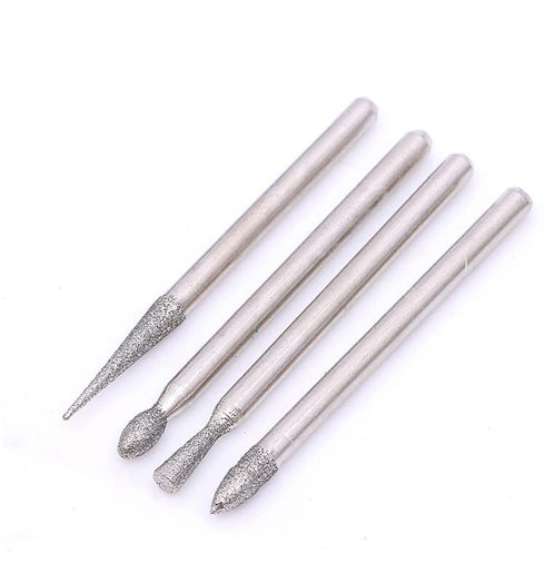 Ryoma Diamond Burr Bits Carving Drill Kit for Rotary Tool, 3/32"(2.35mm) Shank, Pack of 90 Pcs/3 Sets