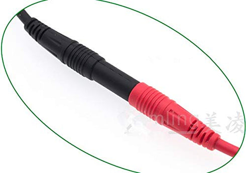 ZYAMY 2pcs Heavy Duty Silicone Wires Multimeter Leads Probes Adapter, 4mm Banana Plug to Jack (1 Red + 1 Black)