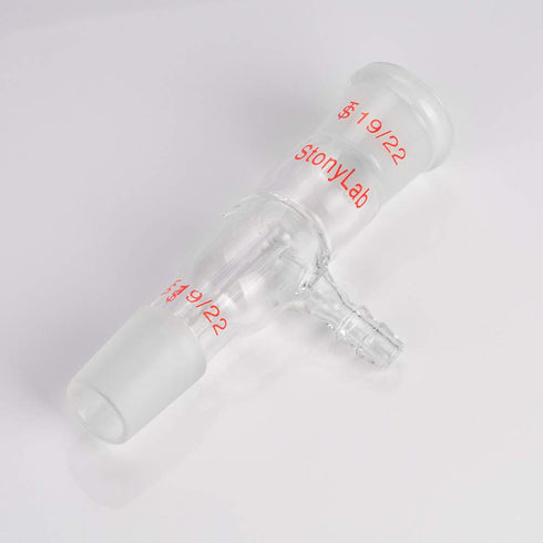 StonyLab Glass Vacuum Take Off Adapter, Straight, Short Stem with 19/22 Joints