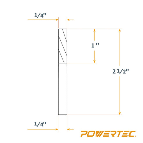 POWERTEC 2-Piece Solid Carbide Spiral Router Bit, 1/4" Shank, Woodworking Router Bits for CNC and Router Tool
