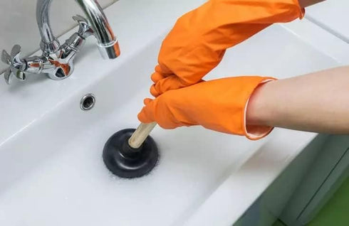 Rocky Mountain Goods Small Drain Plunger, 9 Solid Wood Handle for Unclogging Sinks and Drains