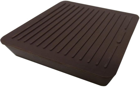 19076 2-Inch (Pack 4) Shepherd Hardware Square Caster Furniture Cup Walnut Finish