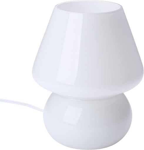 BSOD Mushroom lamp,Glass Mushroom Bedside Table Lamp Translucent Murano Vintage Style Striped Small Nightstand Desklamp