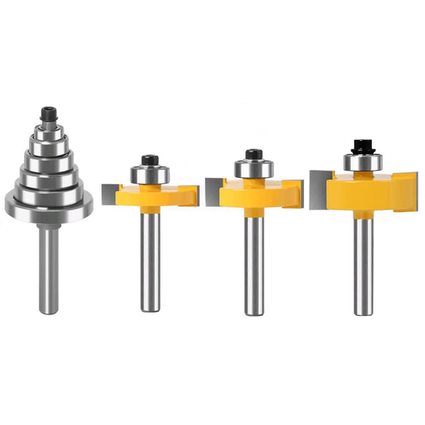 WSOOX 1/4 Inch Shank Rabbet Router Bit Set, 3 Pieces Rabbeting Router