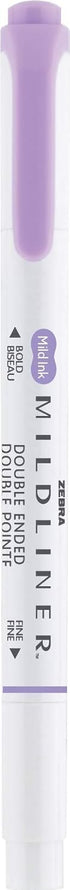 Zebra Pen Mildliner Double-Ended Highlighter Marker Set, 12-Pack, Mild Violet Ink, No Bleed