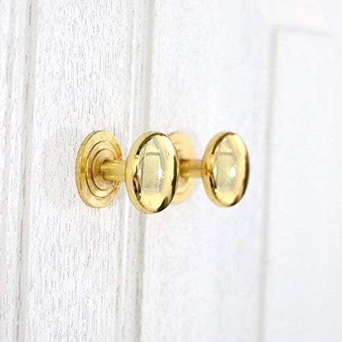 Set of 6 Modern Round Cabinet Hardware Knob, Kitchen Drawer Dresser Handles, Gold, Single Hole Pull for Furniture