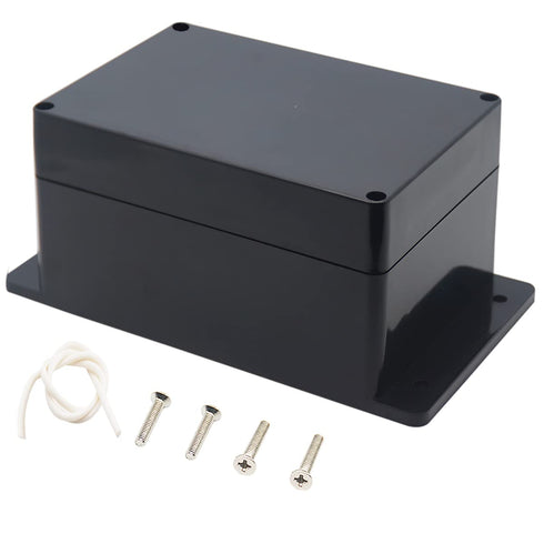 Junction Box - Zulkit Waterproof Dustproof IP65 ABS Universal Electrical Boxes Enclosure with Fixed Ear, Black 6.30 x