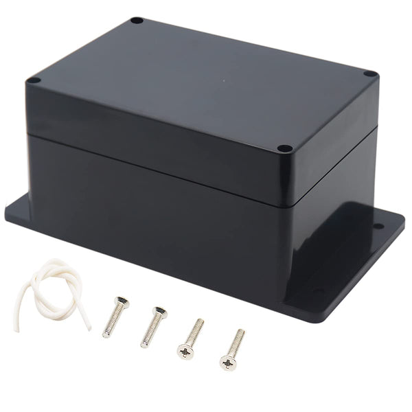 Junction Box - Zulkit Waterproof Dustproof IP65 ABS Universal Electrical Boxes Enclosure with Fixed Ear, Black 6.30 x