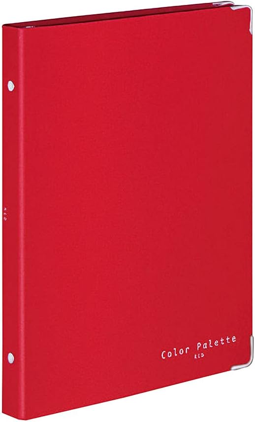 Kokuyo Color Palette Metal Round Ring Binder, B5-S, 26 Holes, Up to 100 Sheets, Red, 5 Colorful Tab Dividers, Japan
