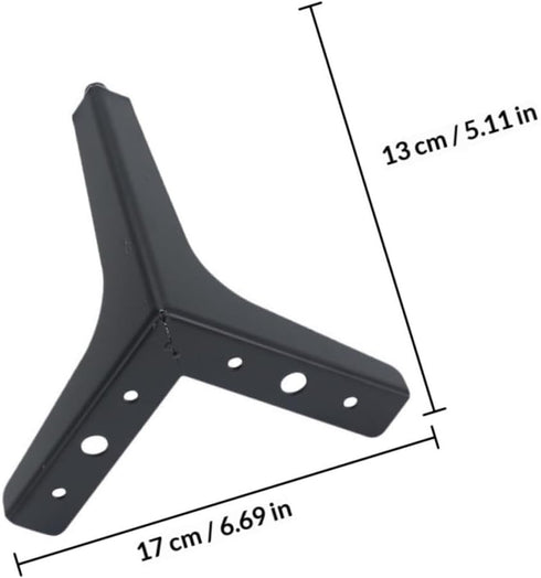 17cm, ABOOFAN Metal Furniture Support Legs for Cabinet, Sofa, Bed Matte Black Tripod Design Sturdy Replacement Feet