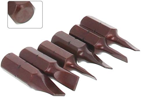 Utoolmart 6Pcs Slotted Bits Set - 1/4 Inch Hex Shank Magnetic Screwdriver Bit Set, 25mm Length