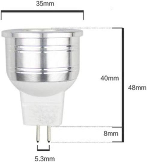 MR11 LED Light Bulbs, 1W MR11 GU5.3 Bi-Pin Base LED Spotlight Bulb, Warm White 3000K for Landscape Accent Lighting (8