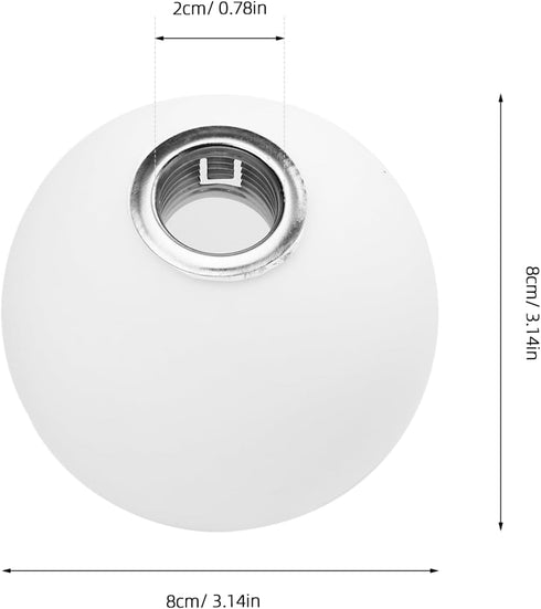G9 3.14 Inch TEHAUX Frosted Glass Lampshade Replacement Globe Retro Round Lamp Cover for Ceiling Wall and Table Lights