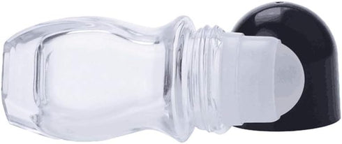 2 Pcs 50ml 1.69oz Clear Roller Bottle, Empty Glass Body with Plastic Roller