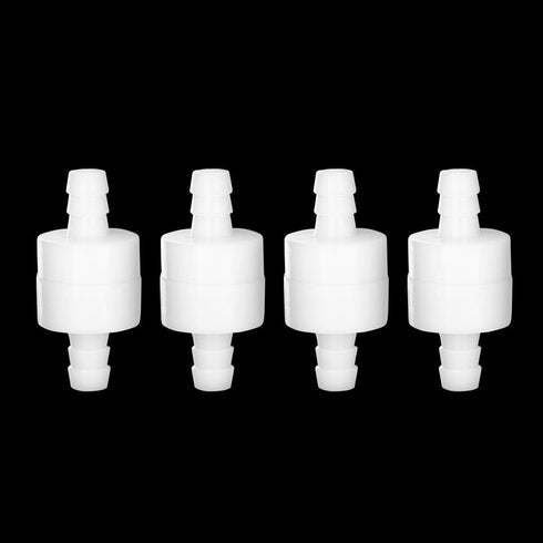 Feelers 1/4" One Way Inline Check Valve Non-Return for Air Water Gas, Ozone Resistance PVDF, Pack of 4