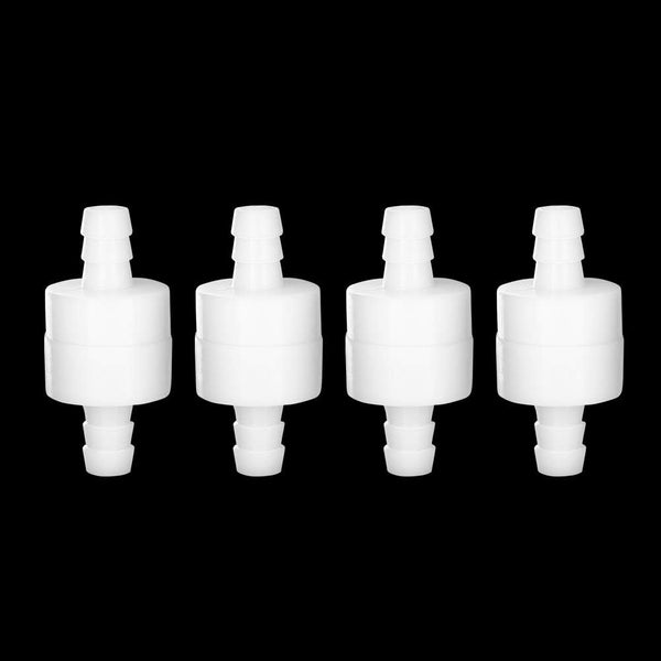 Feelers 1/4" One Way Inline Check Valve Non-Return for Air Water Gas, Ozone Resistance PVDF, Pack of 4