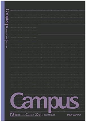 KOKUYO Campus Todai Series Pre-Dotted Notebook, Semi B5 Pre-Dotted-Line, 30 Sheets-60 Pages, Pack of 5 Limited Dark