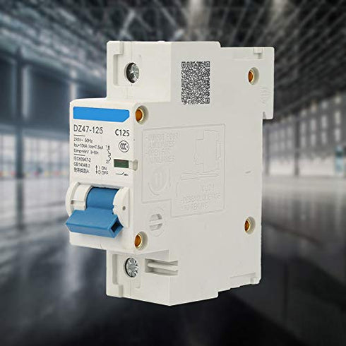 YWBL-WH Circuit Breaker DZ47-125 1P Current 30mA Leakage Air Switch, 0.1S 7.5KA (125A)