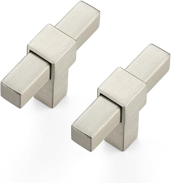 1 Pack Brushed Nickel Cabinet Handles: 2" Overall Length Cabinet Pulls, Drawer Pulls, Kitchen Hardware for Cabinets