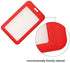 Vertical ID Card Badge Holder with Detachable Lanyard, Heavy Duty Hard Plastic Name Tag Holder (Red)