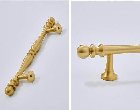 PIYYQNY 2 Pack 96mm/3.8in) Drawer Pulls Knobs for Dresser Drawers Gold Solid Brass Drawer Handle Kitchen Cabinet Handle