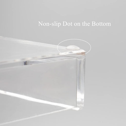 MEI YI TIAN Gold Sticky Notes Holder, Clear Acrylic Memo Note Cube Dispenser 3.5x3.3 for Office Desk Accessories