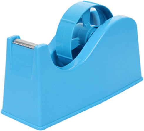 Desktop Tape Dispenser Adhesive Roll Holder with Weighted Nonskid Base - Fits 1" & 3" Core, Blue