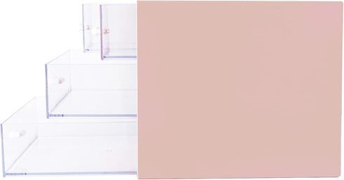 Desk Organizer with 4 Drawers, Plastic Storage Box for Office, School, Home, Dressing Table, and Desktop (Pink)