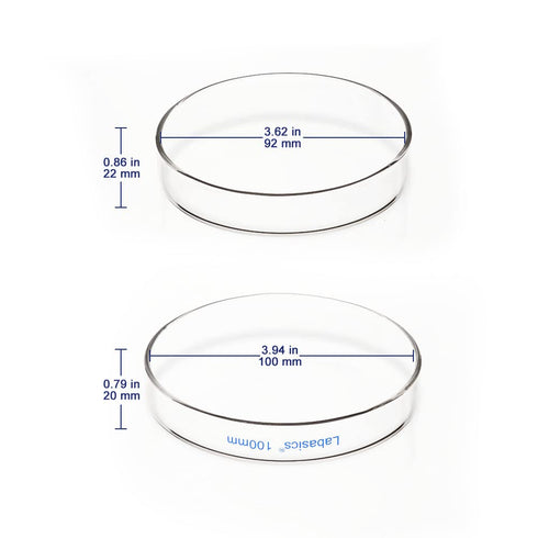 10pk Glass Petri Dishes - 100x20 mm Autoclavable Borosilicate Glass Cell Culture Dishes with Clear Lid