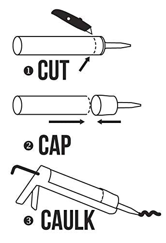 TubeANew Caulk Tube Saver, 1 Pack with 5 Pieces and 50 Red Caulk Caps for Repairing Dried or Clogged Tubes