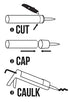 TubeANew Caulk Tube Saver, 1 Pack with 5 Pieces and 50 Red Caulk Caps for Repairing Dried or Clogged Tubes