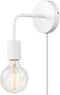 GLOBE Electric 51489 1-Light Plug-in or Hardwired Wall Sconce, Matte White, 6ft