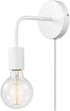 GLOBE Electric 51489 1-Light Plug-in or Hardwired Wall Sconce, Matte White, 6ft