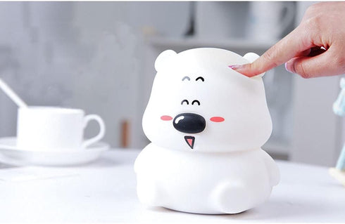 TTBDDDYH 7-Color LED Little Bear Night Lamp, Cute Animal Silicone Nursery Night Light with USB Charging Port Table Lamp