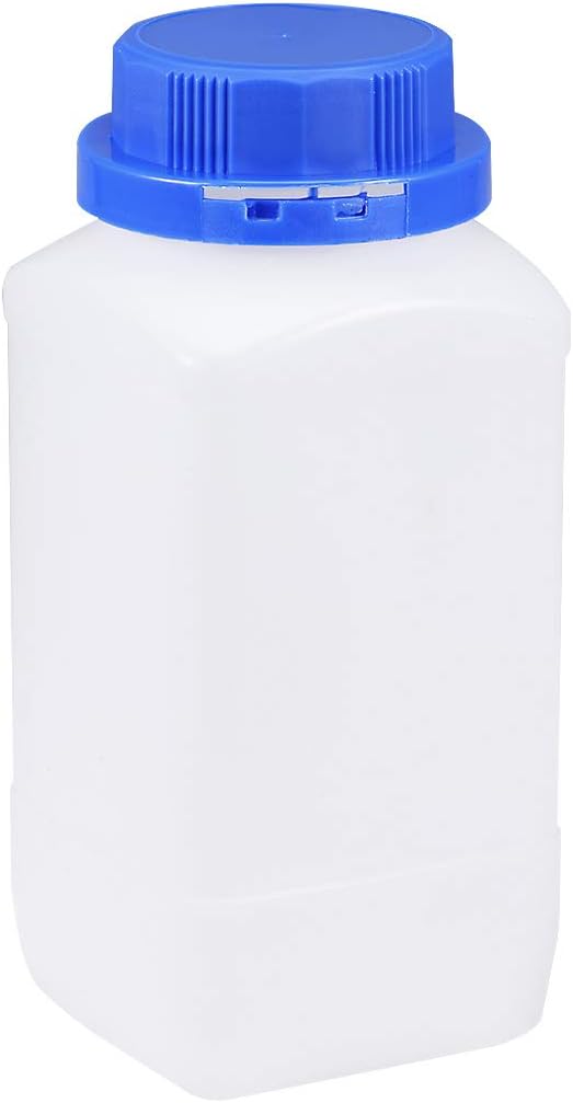 uxcell Plastic Lab Chemical Reagent Bottle 1000ml/34oz Wide Mouth Sample Sealing Liquid Storage Container, Blue