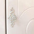 Hlsicnalm 4 Pcs Flower Drawer Pull Handles Rose Knob with Plate for Dresser Vanity Nightstand Cupboard