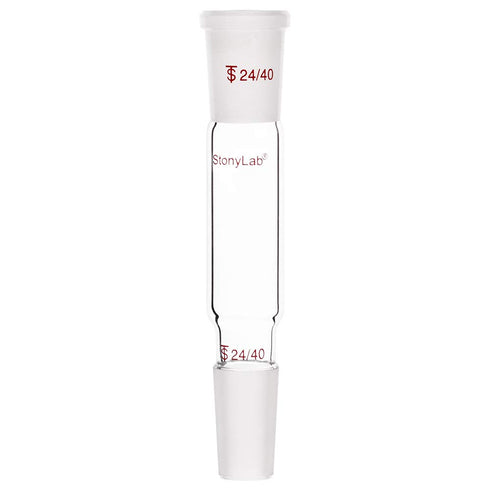 stonylab Glass Connecting Adapter, 90mm from 24/40 Outer Joint to 24/40 Inner Joint for Laboratory Lab Supply