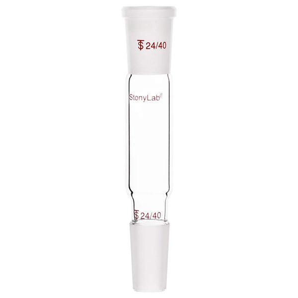 stonylab Glass Connecting Adapter, 90mm from 24/40 Outer Joint to 24/40 Inner Joint for Laboratory Lab Supply