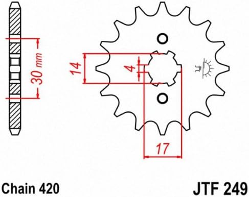 JT Sprockets JTF249.13 13 Tooth Steel Front Sprocket, Black