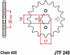 JT Sprockets JTF249.13 13 Tooth Steel Front Sprocket, Black