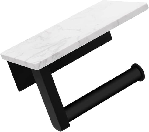 Alipis Stainless Steel Marble Toilet Paper Holder with Shelf Elegant Bathroom Napkin