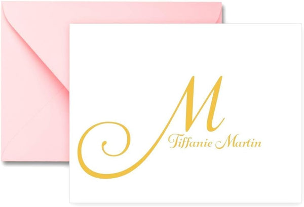 All That Glitters Invitations Personalized Stationary Folded Note Cards - Stationery Gift Set for Men, Set