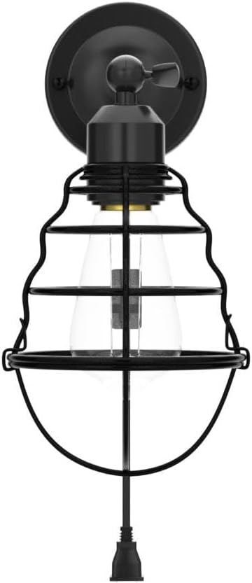 2pack, LYOOWNG Plug in Wall Sconces Industrial Wall Lamp with Plug in Cord, Farmhouse Wall Sconces, Wire Cage Wall