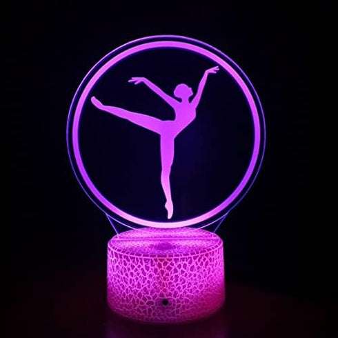 HPBN8 Ltd 3D 7/16 Optical Illusion Ballet Night Light USB Powered Touch Switch Remote Control LED Decor Lamp Colors